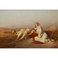 thumbnail image 2 of Josef Straka 24x17 Gold Ornate Framed and Double Matted Museum Art Print Titled - Hagar and Ismael in the Desert (1888), 2 of 4