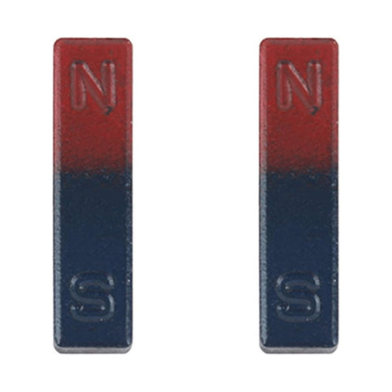 Porfeet 2Pcs 36/70/110/180mm Bar Magnet NS Red Blue Magnetic Field Physical  Experiment(36mm)