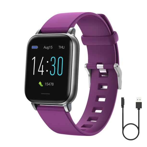 Reloj inteligente Heartrate Presión arterial Oxígeno Reloj de pulsera Temperatura corporal Control táctil Reloj impermeable, Morado Jumpingount EL001549-04B