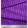 thumbnail image 3 of Soimoi Purple Silk Fabric Buds & Leaves Fabric Prints By Yard 42 Inch Wide, 3 of 3