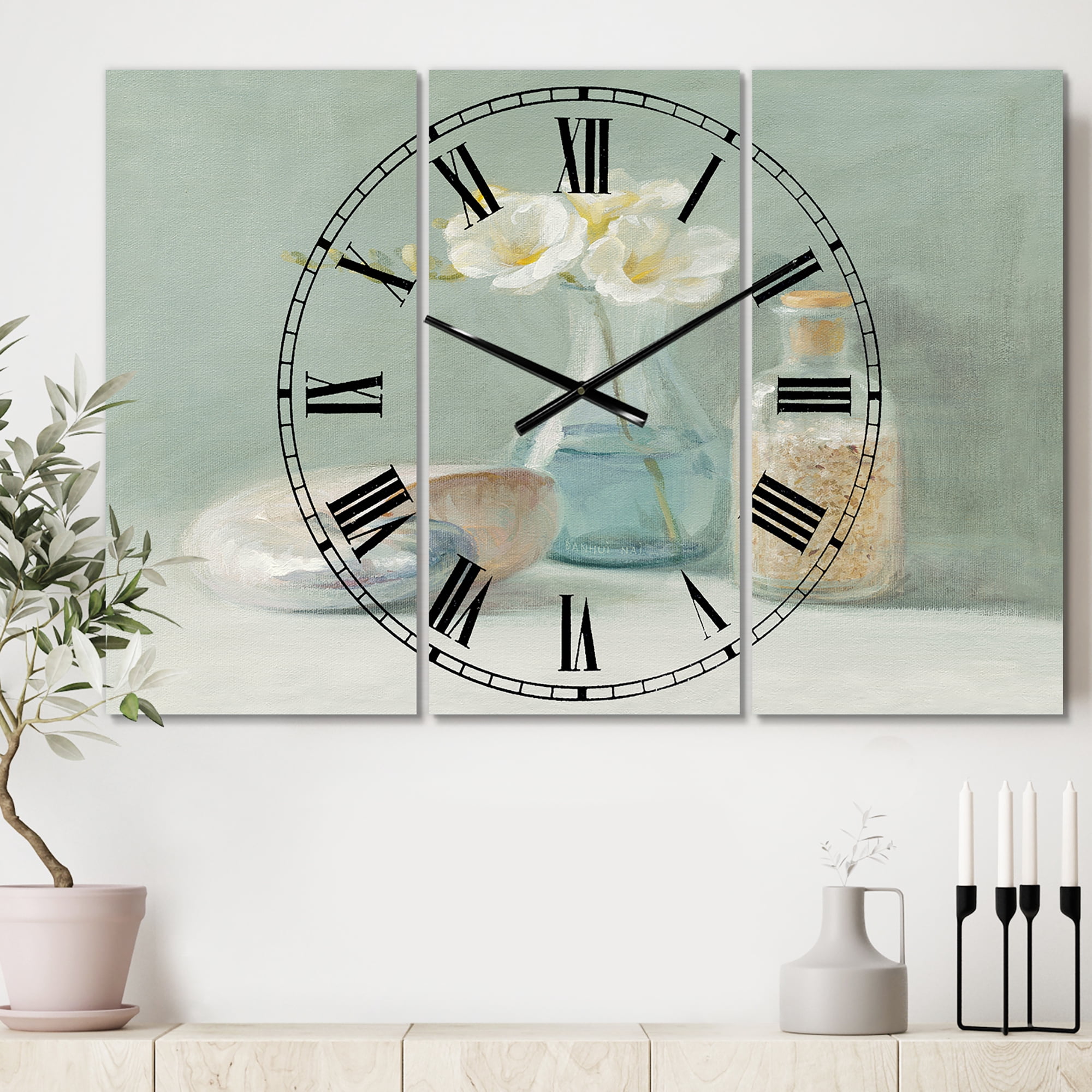 Designart 'Pastel Bath II' Farmhouse Wall Clock