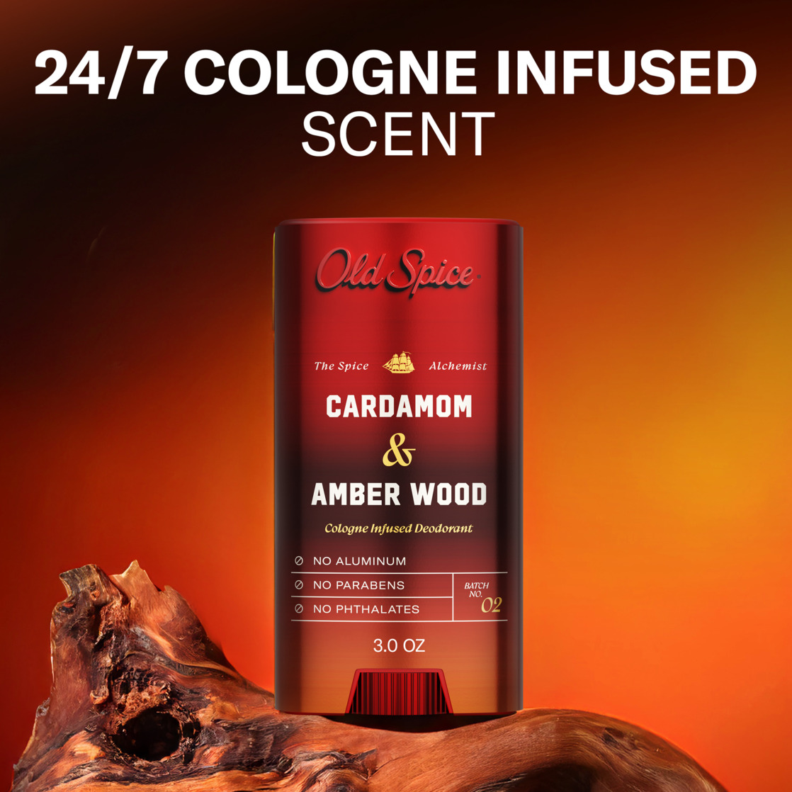 Old Spice Deodorant for Men, The Spice Alchemist Collection, Cardamom and Amber Wood, 3oz