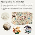 thumbnail image 5 of Floral on Beige Storage Basket Large Foldable Storage Bin Laundry Baskets Toys Box Book Foldable Organizer Bag 14.2x10.2x8.3 Inches 2 PCs, 5 of 8