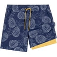thumbnail image 2 of DAKIMOE Mens Swim Trunks with Compression Liner Quick Dry Board Shorts Beach Sports Short for Men Swimming Bathing Suits with Pockets Swimwear Surfing S to XL, 2 of 9