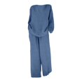 thumbnail image 4 of GZWYHT Two Piece Sets for Women Lounge Sets for Women Womens 2 Piece Cotton Linen Sets Plus Size Outfits Long Shirts Long Pants Sweatsuits Two Piece Sets for Women Summer Sets for Women Blue 3XL, 4 of 4
