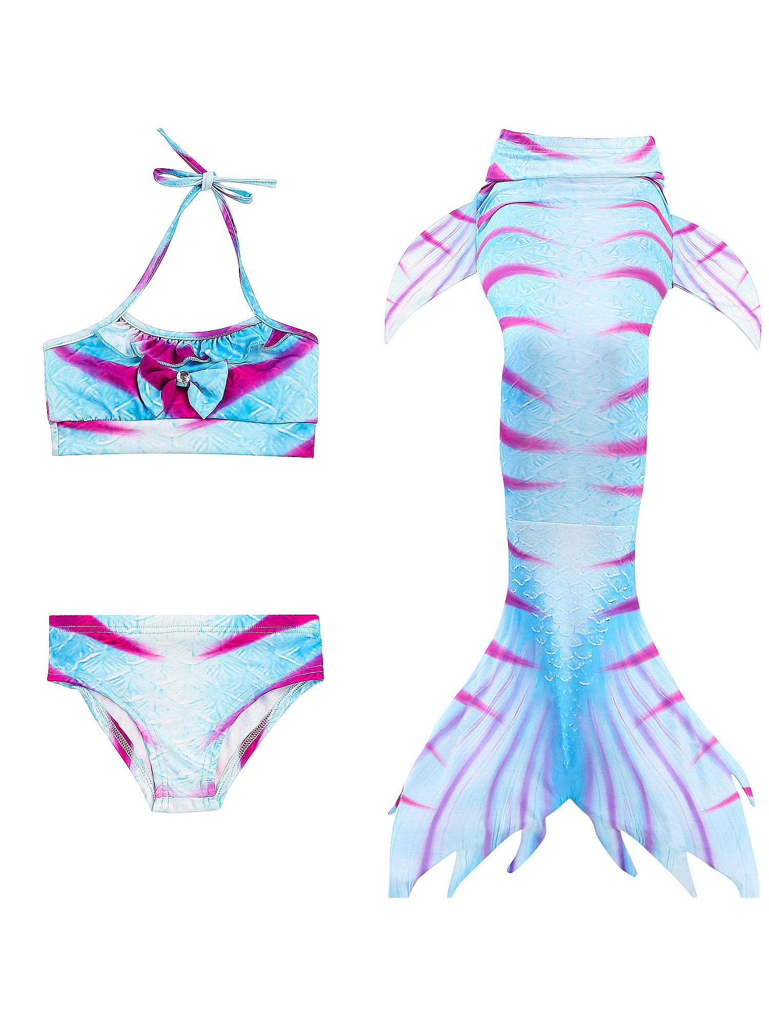 Girls Kids 3PCS Tankini Bikini Sets Swimsuit Swimwear Bathers Bathing Beachwear 