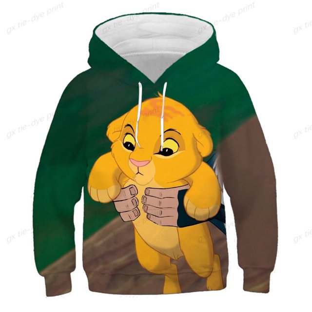 Sudadera con capucha con diseño de Rey León para niños y niñas, sudadera con capucha de animales para adolescentes de primavera y otoño, ropa deportiva para niños 100 zhangyuxiang CONDUJO