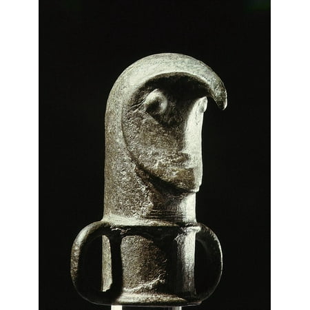 Bird-like bronze mask used as a mount for the top of a staff, pre-Viking, Sweden, late Bronze Age Print Wall Art By Werner Forman
