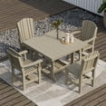 thumbnail image 3 of Wildridge Heritage 5-Piece 44"x44" Dining Set, Weathered Wood - Outdoor Weather Resistant Recycled Plastic Furniture for Patio, 3 of 7