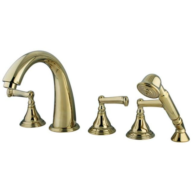 Kingston Brass KS53625FL Three Handle Roman Tub Filler with Hand Shower