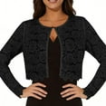thumbnail image 4 of Purcolt Womens Elegant Floral Lace Cardigans Dressy Casual Open Front Long Sleeve Sheer Embroidery Jacket Summer Casual Office Crop Shrug Tops, 4 of 7
