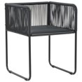 thumbnail image 3 of vidaXL Outdoor Chairs 4 pcs with Pillows Poly Rattan Black, 3 of 4