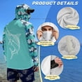 thumbnail image 4 of SEANATIVE Men's Long Sleeve Sun Protection Fishing Hoodie with Face Mask Breathable Lightweight Hooded Fishing Athletic Workout Shirt for Hiking Running, S, Fish Camo Light Teal Green, 4 of 7