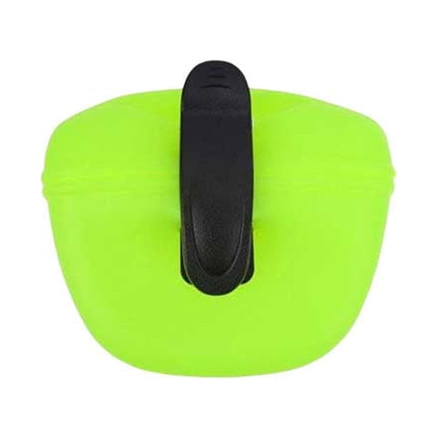 Billuyoard Bolsa de silicona para aperitivos de mascotas, portátil, lavable, Flexible, Adorable, reemplazo de entrenamiento, bolsa de juego, Suministros para perros Verde
