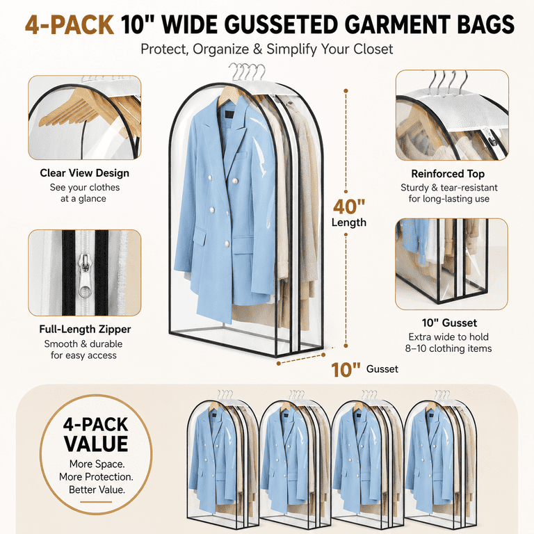clear plastic dress shirt bags Amazon.com: PigPotParty 12" x 15" Clear Plastic T-Shirt Bags with Clothing Size Stickers, 100 Pcs Cellophane Shirt Sleeves Packaging Bags for Small Business, Thick, Self-adhesive & Resealable : Health & Household