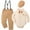 N76-Khaki, variant on RMGVDSD Baby Boy Clothes Suit Gentleman Outfits Short Sleeve Formal Dress Shirt+ Suspender Pants+ Beret Wedding Party Set 0-3 Months
