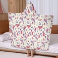 thumbnail image 5 of Cartoon Unicorn Butterfly Flower Pattern Hooded Bath Towel，60"x35" for Ages 3 To 12 Kids, Quick Dry Lightweight Soft Microfiber Hood Beach Towel Cover Up for Kids, 5 of 7