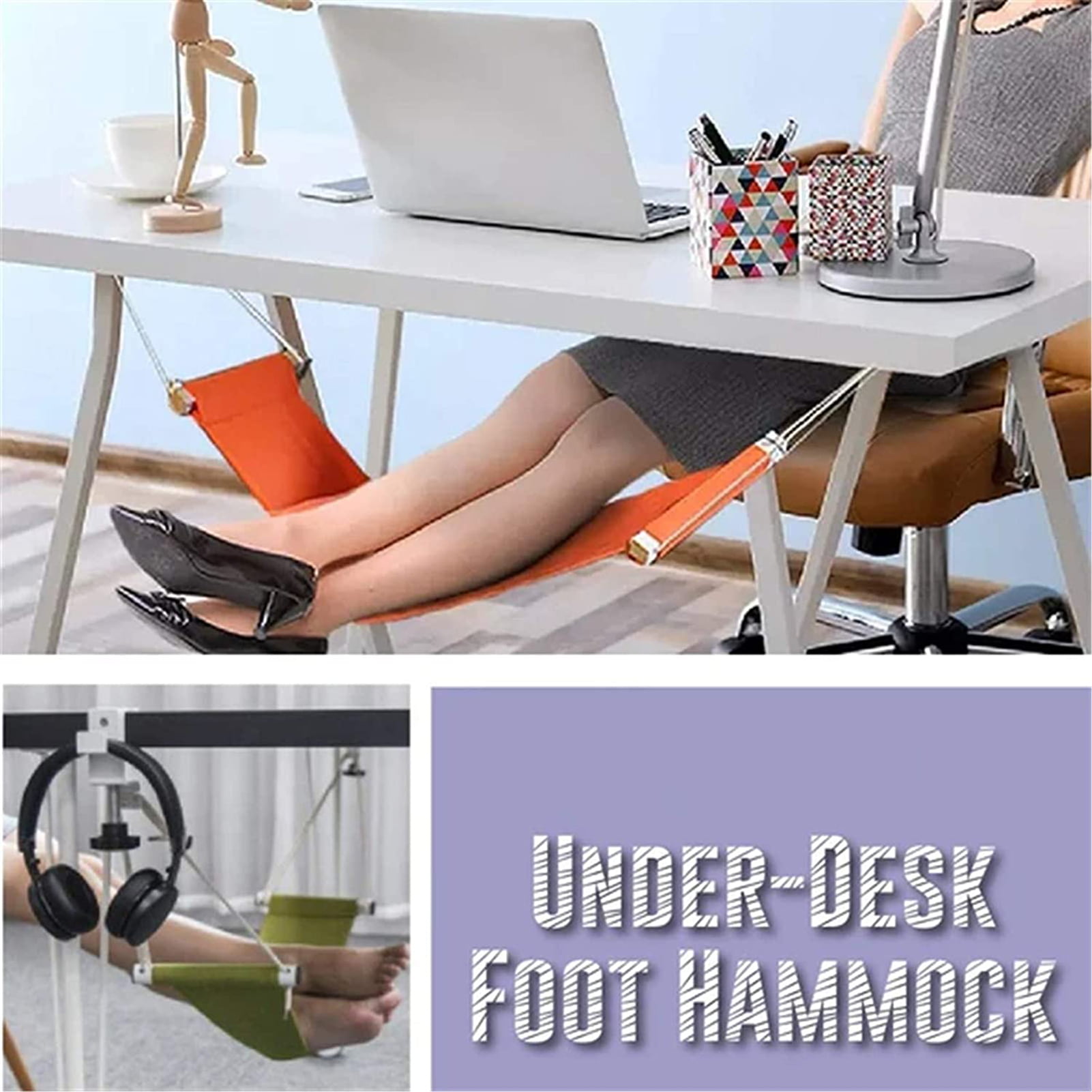 under Desk Footrest, Foot Stool with Massage Texture, Can Swing 180 degree,  Office Footrests Desk Step Support for Computer Gaming Home Office Study  white 