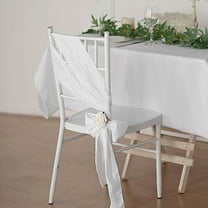 BalsaCircle 5 White Accordion Crinkle Taffeta Chair Sashes Wedding Party