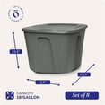 thumbnail image 4 of Homz 18 Gallon Stackable Plastic Storage Container with Snap-On Lid, (8 Pack), 4 of 10