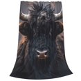 thumbnail image 2 of Rateoe Majestic Black Yak Print Fuzzy Fleece Throw Blanket Extra Large,Super Soft,Fluffy and Warm Blankets for Couch,Bed,All Season Use (40"x30"), 2 of 8
