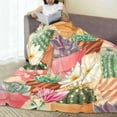 thumbnail image 6 of Colorful Succulent Cactus Blanket Throw Blanket Soft Fuzzy Travel Blanket for Bedroom Living Room Couch Office Car All Season Gift for Girls Boys Women Men 60"x50", 6 of 6
