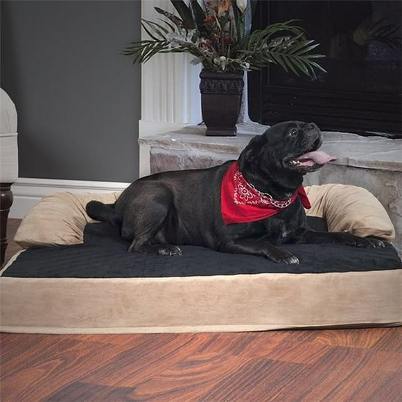 PETMAKER Orthopedic Memory Foam Pet Bed with Bolster, Large