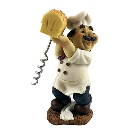 Figurine Wine - Wine Bodies Fat Chef Italian Baker Holding Bread Figurine