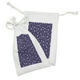 thumbnail image 2 of Snowflake Fabric Pouch Set of 2, Pattern of Continuous Purple Toned Monochrome Modern Motifs Winter, Drawstring Bag for Toiletries Masks and Favors, 9" x 6", Indigo and Pastel Purple, by Ambesonne, 2 of 2