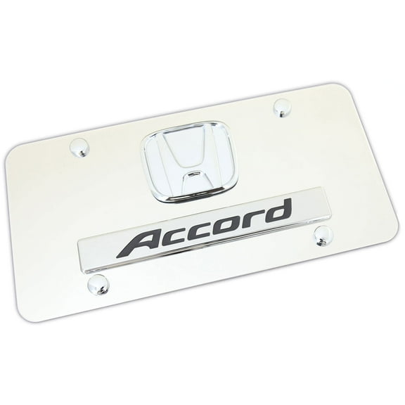 Honda Accord Dual Logo License Plate (Chrome)
