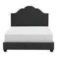 thumbnail image 2 of Preston Camelback Upholstered Queen Bedset In Charcoal Linen, 2 of 9