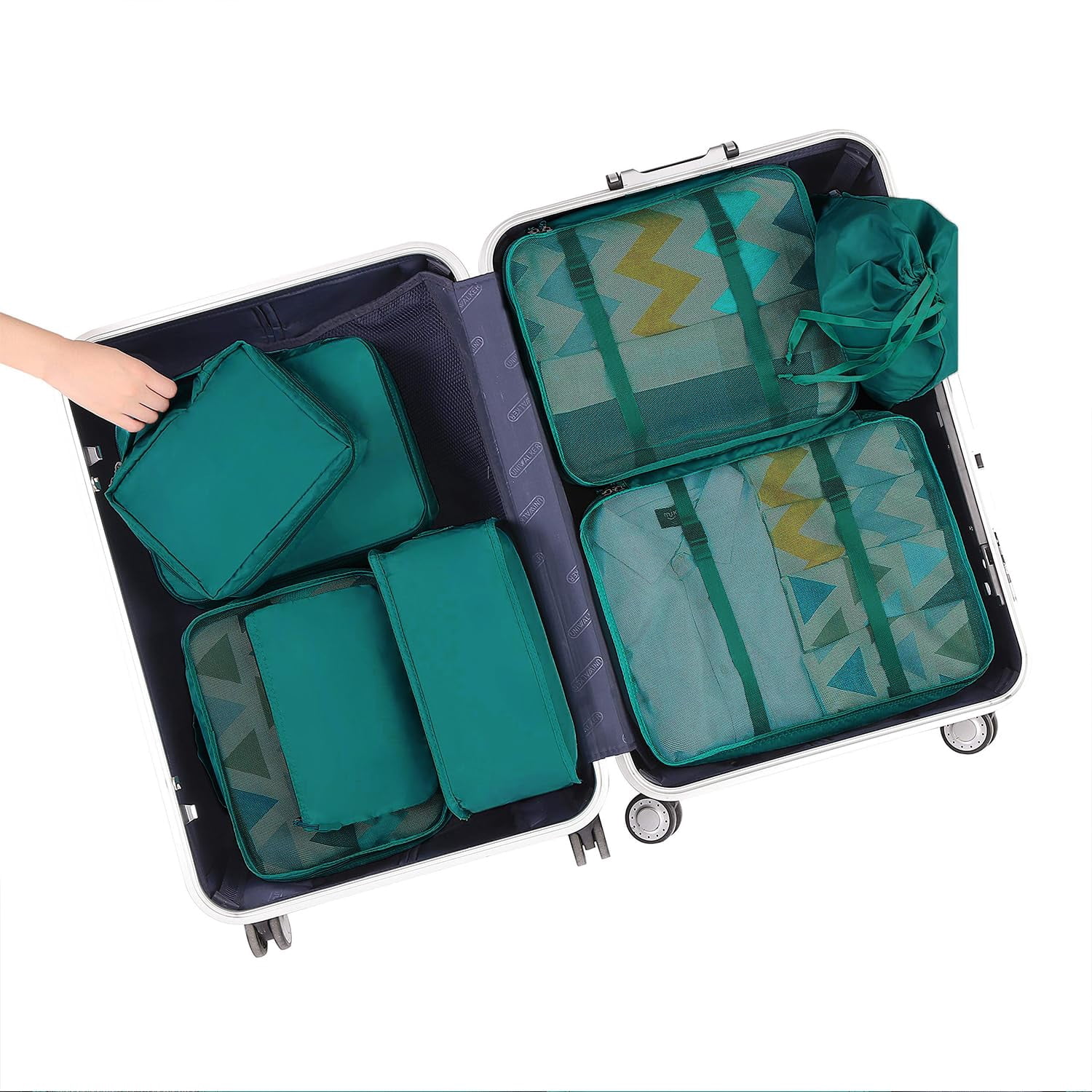 YAOLHLZ  8 Set Packing Cubes Luggage Packing Organizers for Travel Accessories-Cream