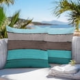 thumbnail image 3 of Outdoor Waterproof Throw Pillow Covers Set of 2 Turquoise Wood Grain Decorative Pillowcases Square Outdoor Pillows Cushion Case 18x18 Inch Farmhouse Wooden Stripes Patio Pillows for Couch Sofa Bed, 3 of 9