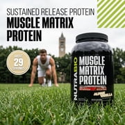 NutraBio Muscle Matrix Protein Powder - 25g of Protein Per Scoop - Whey Isolate and Micellar Casein Combo for Fast and Slow Release - Vanilla - 2 Pounds, 28 Servings