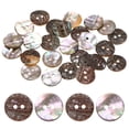 thumbnail image 1 of Botones de Concha Natural Uxcell [25pcs] - Botones de Costura de Madreperla de 15mm 2 Agujeros para Costura de Camisas y Decoración de Manualidades DIY - [Amarillo Dorado], 1 of 6