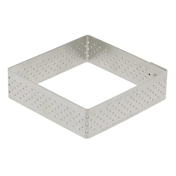 Tart Ring de Buyer, cuadrado perforado, 7 cm x 2 cm, fabricado en Francia