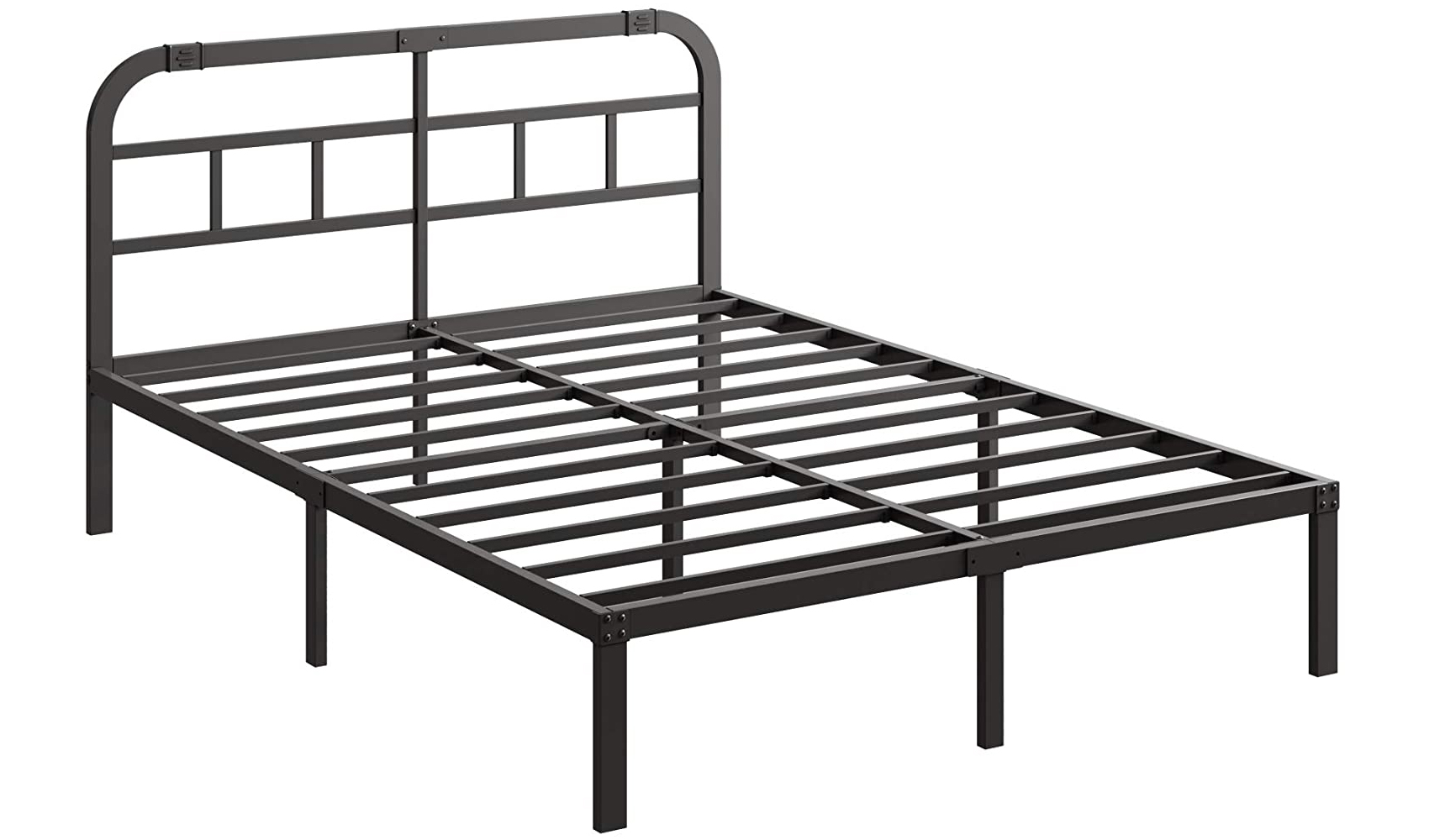 OmiNight Metal Bed Frame with Headboard ,King ,14 Inch Height , Heavy