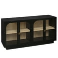 thumbnail image 6 of GZXS Modern Black Storage Cabinet with 4 Clear Acrylic Doors, Adjustable Shelf, and Gold Handles, for Living Room, Dining Room, Study - 59.06"L x 13.78"W x 31.69"H, 6 of 8