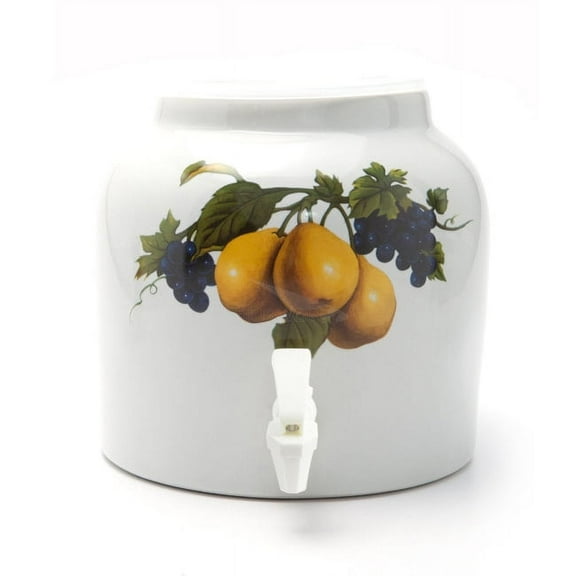 Pear Porcelain Water Beverage Dispenser Crock - 2.2 Gallons | Lead Free