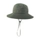 thumbnail image 5 of Sombrero para el , ancha, cordón ajustable, gorra de pesca transpirable estilo occidental, sombrero de cubo de verano para senderismo, camping, Verde, 5 of 8