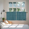 thumbnail image 4 of Teal Coastal Tier Curtains 36 Inch Length, Farmhouse Vintage Turquoise Solid Color Cafe Short Curtains for Bathroom Over Sink, Small Kitchen Curtain Light Filtering Tiered Drapes 2 Panels 27.5"Wx36"L, 4 of 9