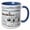 Blue/White, variant on 3drose, Playing in the Snow, Deer and Pheasants, 15oz Two-tone Red Mug