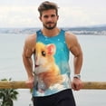 thumbnail image 6 of Lsque Cloud Cute Hamster Pattern Mens Tank Tops Muscle Athletic Quick Dry Sleeveless Workout Fitness T Shirts Beach Tank Top, Loose-fit Sleeveless Shirt for Men-4X-Large, 6 of 7
