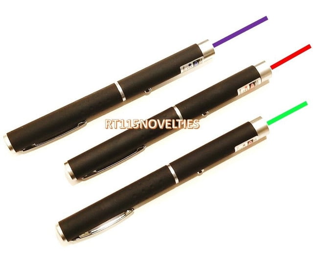 3PCS 1mW Laser Beam Pointer Pen Presentation Cat Light Toy Purple+Green+Red US 