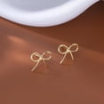 thumbnail image 5 of Solid 925 Sterling Silver Bow Stud Earrings for Women Teens Ribbon Stud Earrings Bowknot, 5 of 12