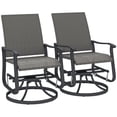 thumbnail image 1 of Outsunny 2 Pcs Fauteuil Berçant d'Extérieur en Osier, Fauteuil Pivotant Berçant de Patio en Rotin, Gris, 1 of 10