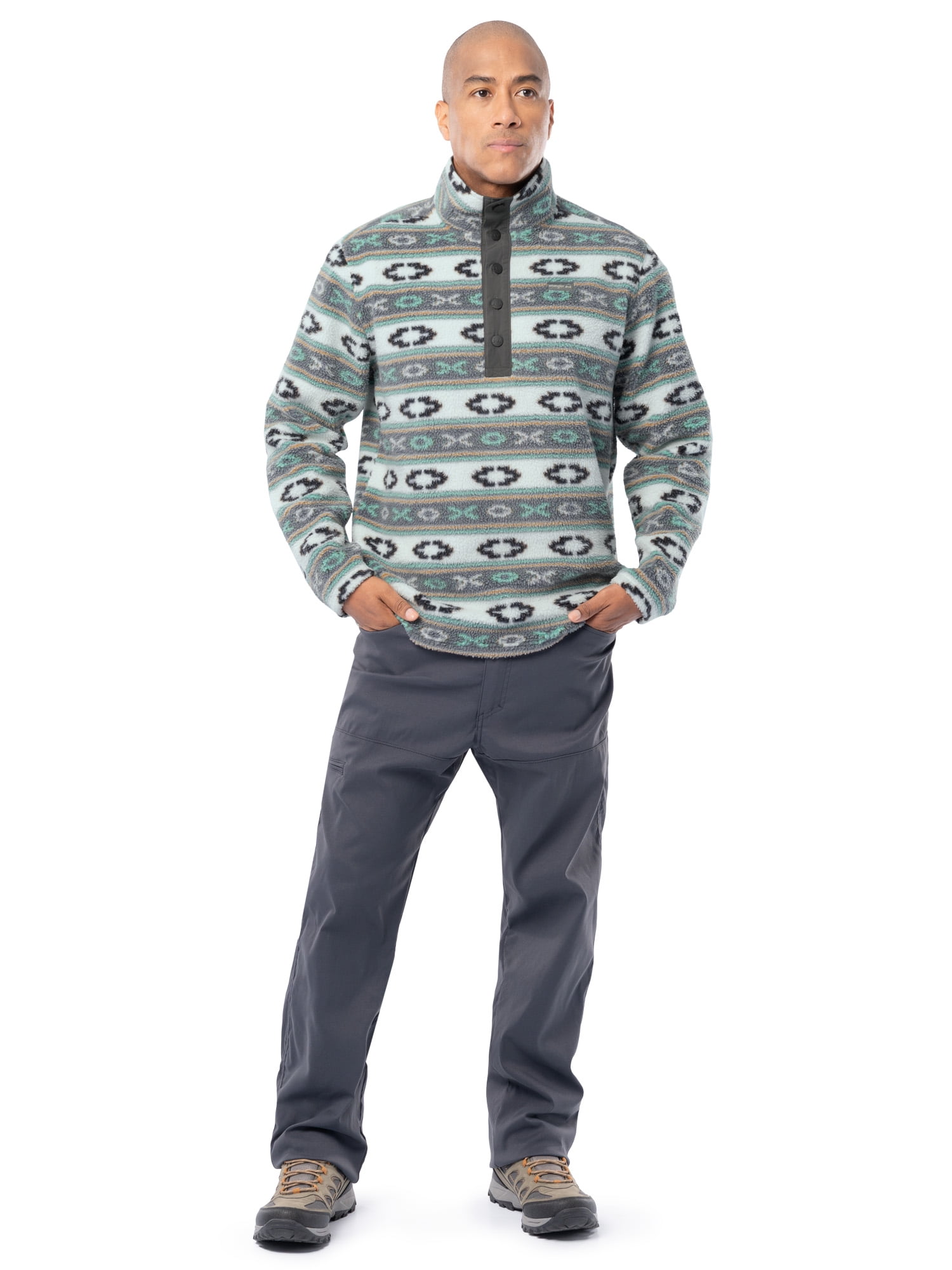 Wrangler Outdoor Men's & Big Men's Summit Fleece Mock-neck Artic Pullover Sweater, Size S-2XL