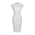 thumbnail image 1 of Mujeres temperamento cuello redondo Vintage lápiz vestido Sexy encaje ajustado cadera lápiz vestido Fridja  hjkh248, 1 of 6