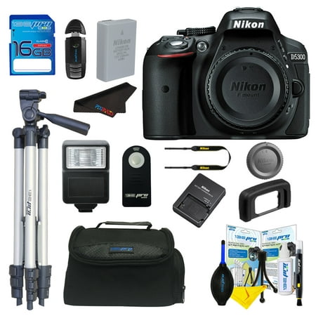 Nikon D5300 DSLR Camera (body only) + Pixi Basic Bundle (Best Price Nikon D5300 Kit)
