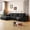Black, variant on MAYEERTY 107" Cloud L-Shaped Modular Sectional Sofa with Left Facing Chaise, Plush Corduroy Deep Seat 3-Seater Couch, Cloud Sofa for Living Room, Apartment & Bedroom, No Assembly Required, White